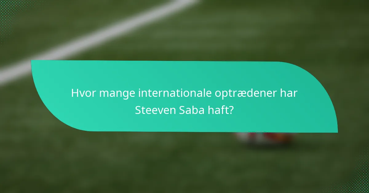Hvor mange internationale optrædener har Steeven Saba haft?